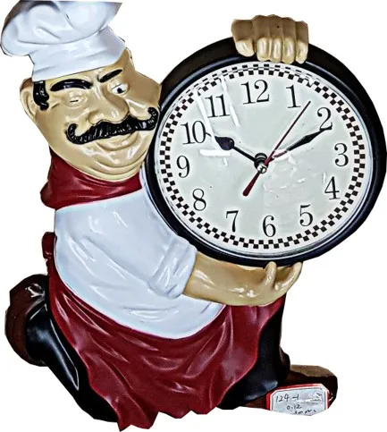 שעון קיר מטבח מעוצב בעיצוב שף אופה