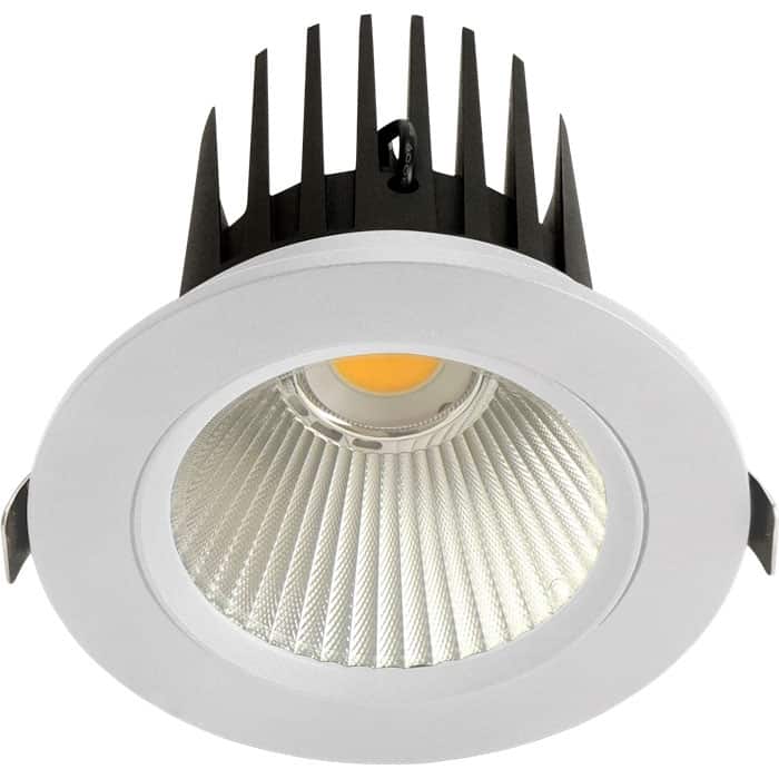 גוף תאורה DownLight מקצועי עגול מתכונן לבן 26W 4000K 120Lm/w 38°