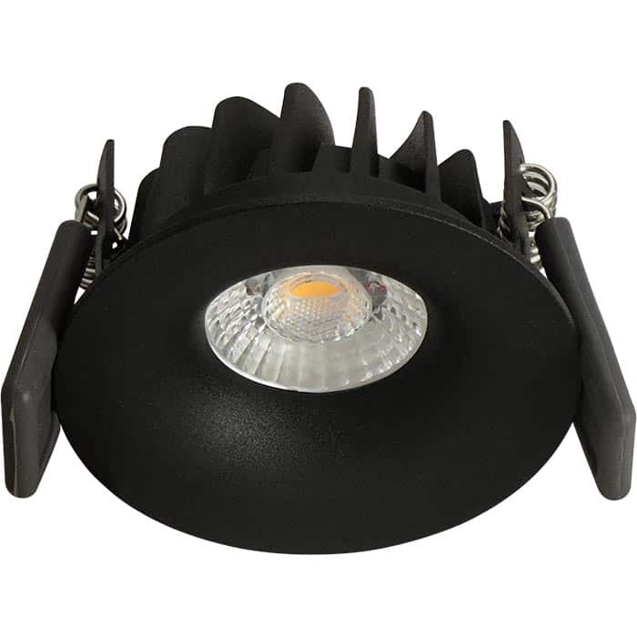 גוף תאורה DownLight מיני עגול שחור 8W 3000K BridgeLux 156Lm/w CRI90 60°